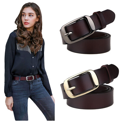 Fashion Womens Cowhide Leather Belts with Pin Buckle Waist  display picture 1