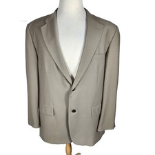 Haggar B.l. Mens Sz 46L Biege Poly Wool Spandex Sport Coat B39