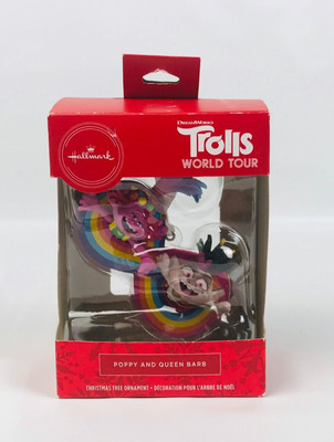 Hallmark Trolls World Tour Poppy and Queen Barb Christmas Tree Ornament