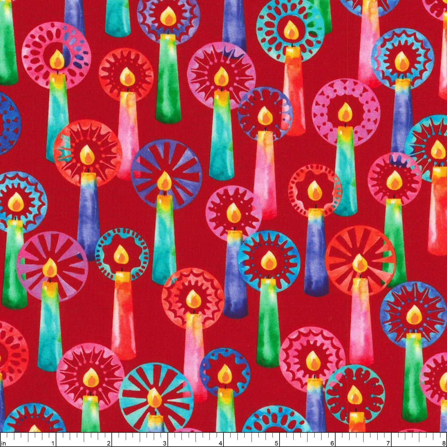 Wishwell By Robert Kaufman – Afterglow – Candles - Cranberry, Fabric BTY