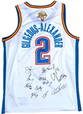 2025 OKC THUNDER TEAM SIGNED JERSEY SHAI GILGEOUS-ALEXANDER + JSA NBA CHAMPIONS