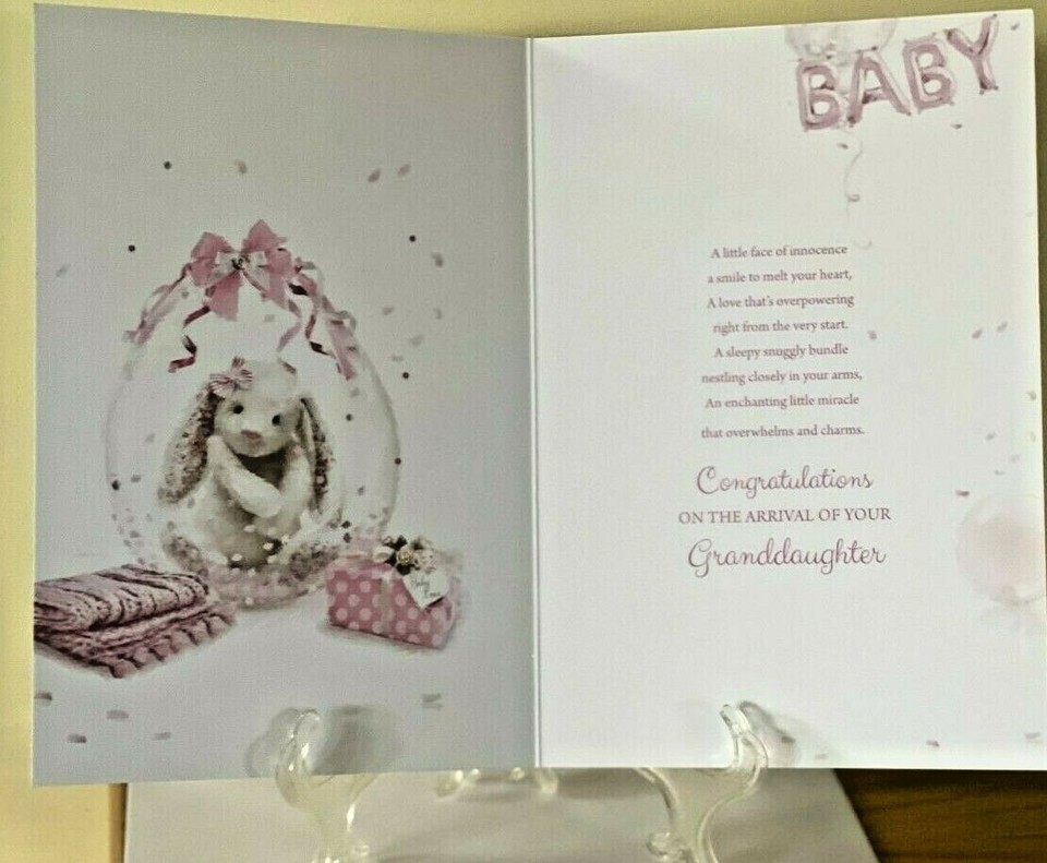 On The Birth Of Your Granddaughter Congratulations Card - Baby Girl