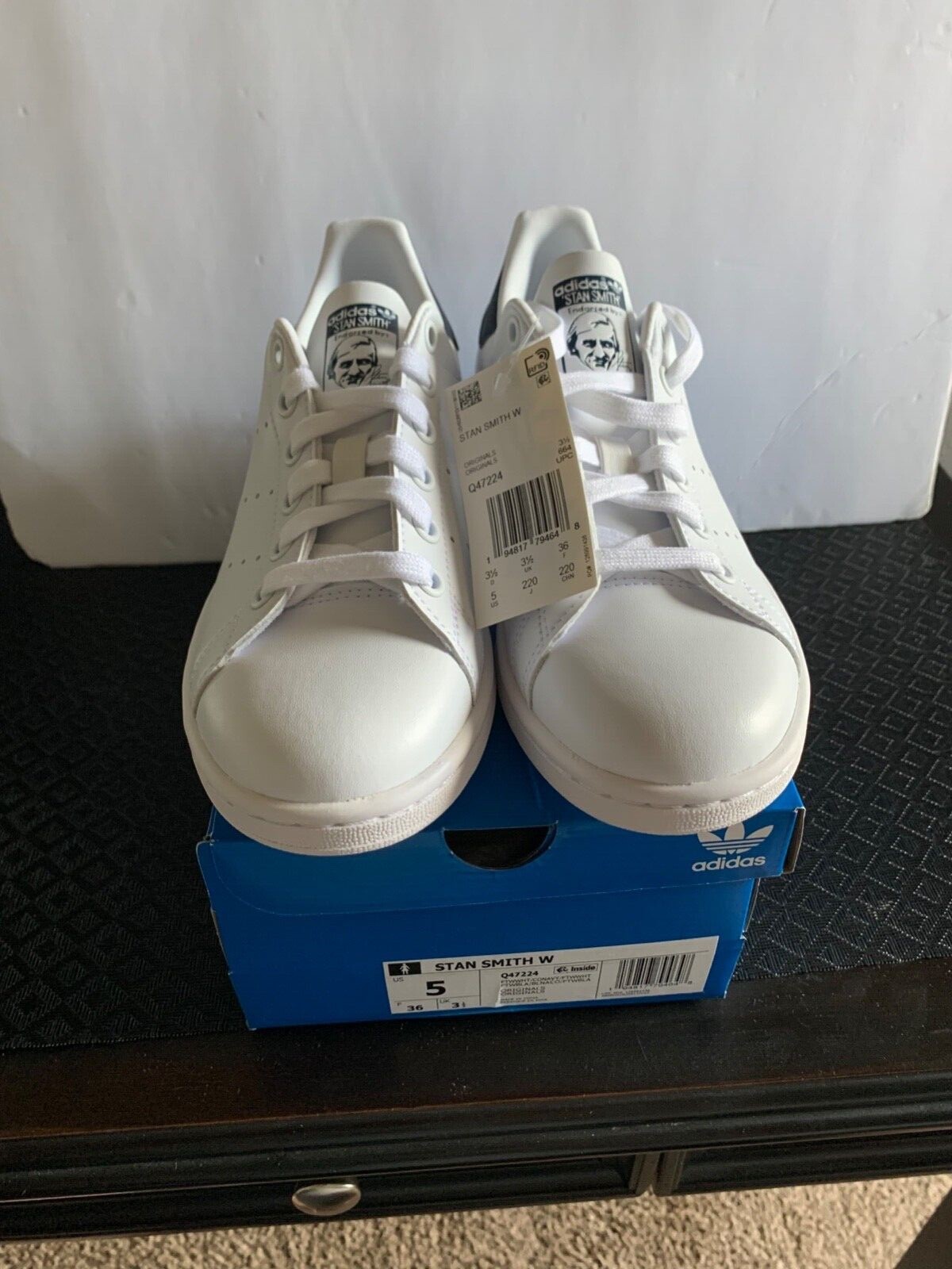 Adidas Originals Stan Smith Sneakers White/Navy Women Size 5 Men Size 4 |  eBay