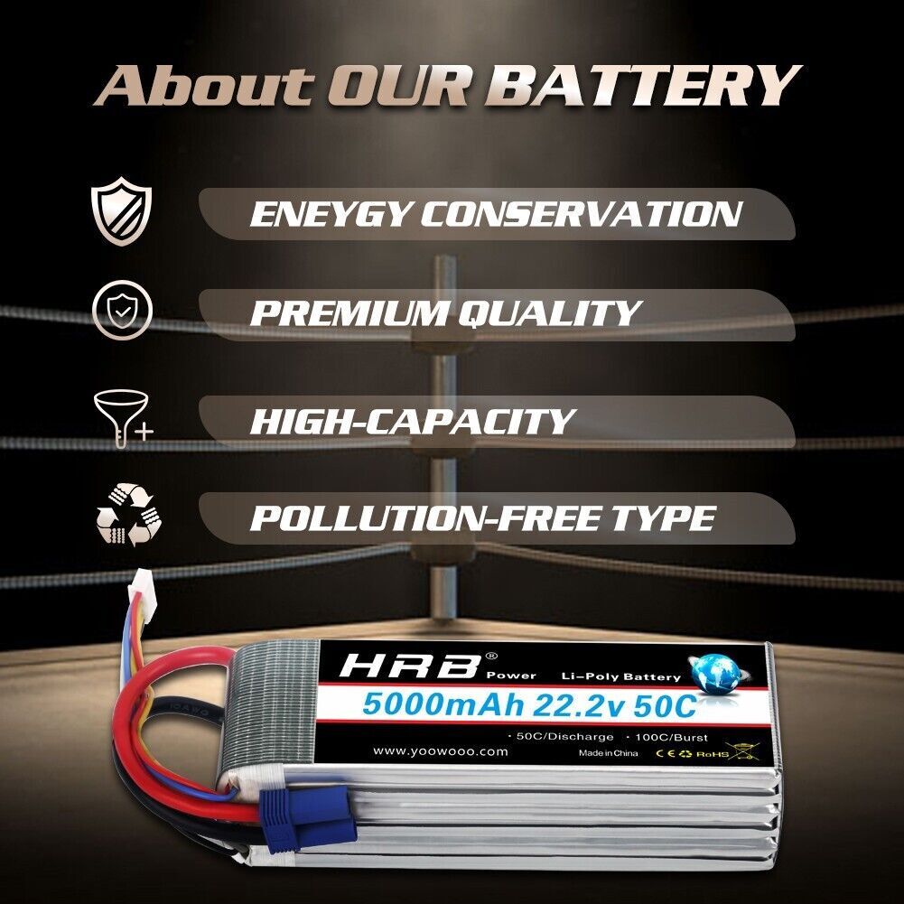 2xHRB 22,2V 6S 5000mAh EC5 50C Lipo Batterie Für Hubschrauber Flugzeug