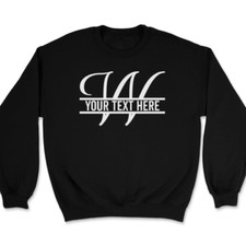 Letter W Monogram Your Text Here Custom Sweatshirt Personalized Name Gift