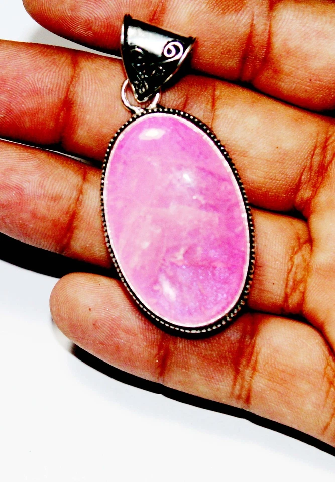 Top Pink Rainbow Pear Shape Gemstone Handmade Pendant Jewelry Size 2 inches - Image 3 of 4