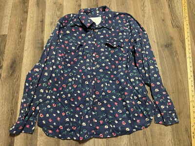 Sonoma Shirt, Women's Size XL, Blue Pink White Yellow, Floral, Button Up