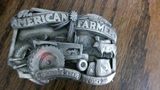 Vintage Siskiyou 1983  E27 American Farmer Feeds the World Silver Tone Buckle