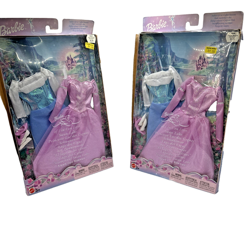 (1) Barbie Schwanensee Mode Kostüm Kleid Outfit Geschenkset (2003 Mattel) Neu in Verpackung