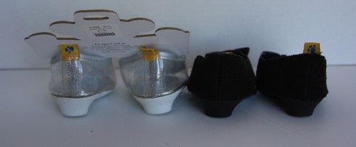BUILD A BEAR 2 STCK SCHUHE schwarz Glitzer elegant klar silber Glitzer elegant Stiefel - Bild 2 von 2