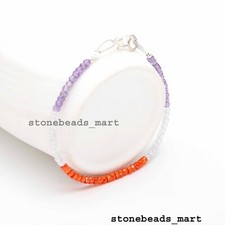 Bracciale girocollo A+ multicolore zirconi rondelle sfaccettate 3 mm perline ...