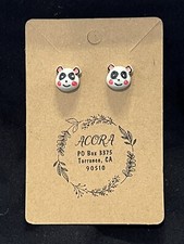 Panda Bear Stud Earrings
