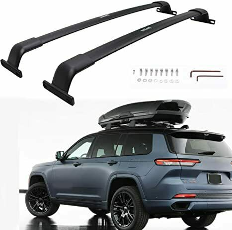 Roof Rail Racks Cross Bars Crossbars Fits for 2021 2022 Jeep Grand Cherokee L