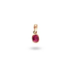 10K Solid Yellow Gold Natural Ruby Gemstone Solitaire Minimalist Dainty Pendant