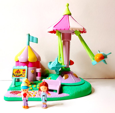 POLLY POCKET 1996 Bluebird China - Polly's Fun Fair - Rocket Ride Komplettset
