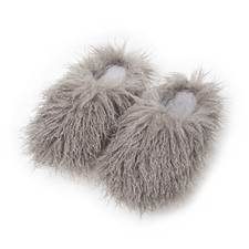 Unisex Fuzzy Faux Fur Slippers, Women's Fluffy Long Hair Sheep Faux Fur Slip ...