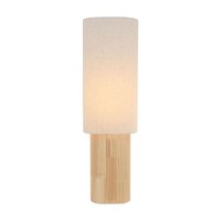 Stehlampe Holz Stoff Natur Weiß FußSchalter H:100 Cm E27 Stehleuchte Wohnzimmer