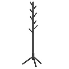 Solid Wood Coat Rack, Free Standing Tree-Shaped Coat Rack with 8 Hooks, 3 Hei...