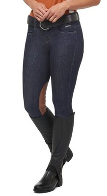 Kerrits Stretch Denim Knee Patch Riding Breech Size XS in Denim NWT
