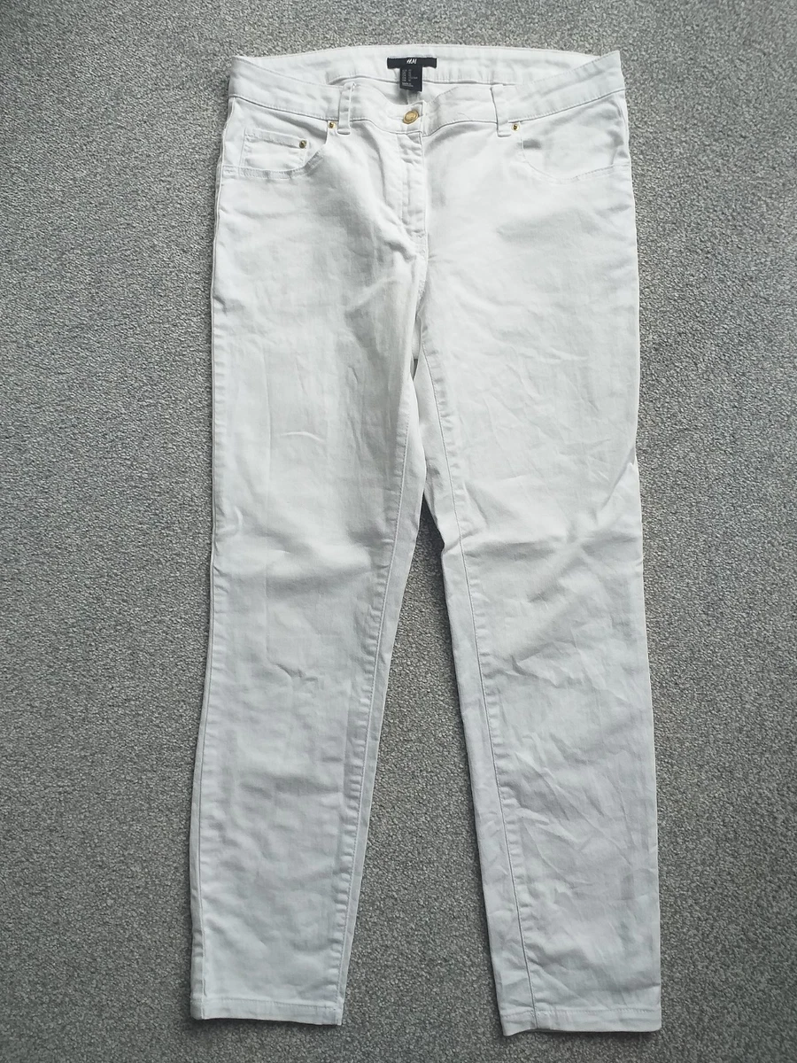 H&M white denim trousers size M