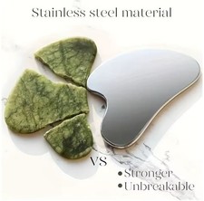 Stainless Steel Facial Silver Metal GuaSha Massage Tool Gua Sha Board Beauty