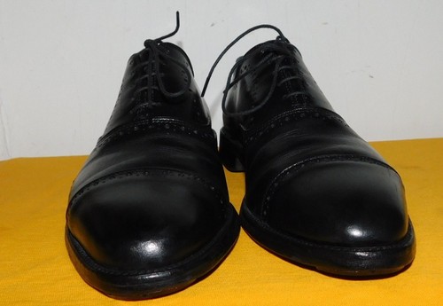 ALLEN EDMONDS HALE MADE IN U.S.A. BLACK BROGUE CAP TOE OXFORD SHOES SIZE 8D. - Picture 4 of 9