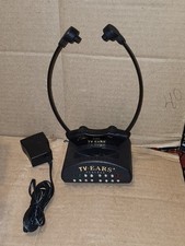 TV EARS 95kHz PROFESSIONAL TV WIRELESS HEADSET TRANSMITTER  HEADPHONES WORKS 