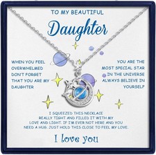 MFTRADING To My Daughter Necklace Gifts from Dad Mom Inspirational Jewelry Bi...