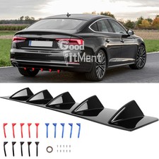 Glossy Rear Bumper Spoiler Lip Shark Fin Splitter Diffuser For Audi A4 A5 A6 A7