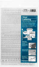 1/4-Inch Silver Stick-On Vinyl Letters Numbers, Full Sheet 01009