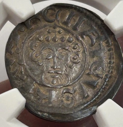 England King John Lackland 1199-1216 Silver Penny Coin NGC AU53 Northampton Mint