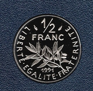 50 CENTIMES 1991 FDC SORTIE DU COFFRET BE