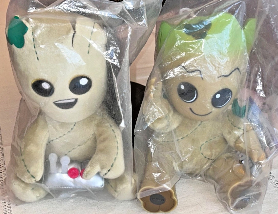 2 Marvel Guardian of the Galaxy BABY GROOT 9" Plush Toy Figure Lot KidRobot NECA