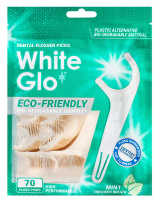 White Glo Zahnseide Picks umweltfreundlich biologisch abbaubarer Griff 70 Zahnseide Picks