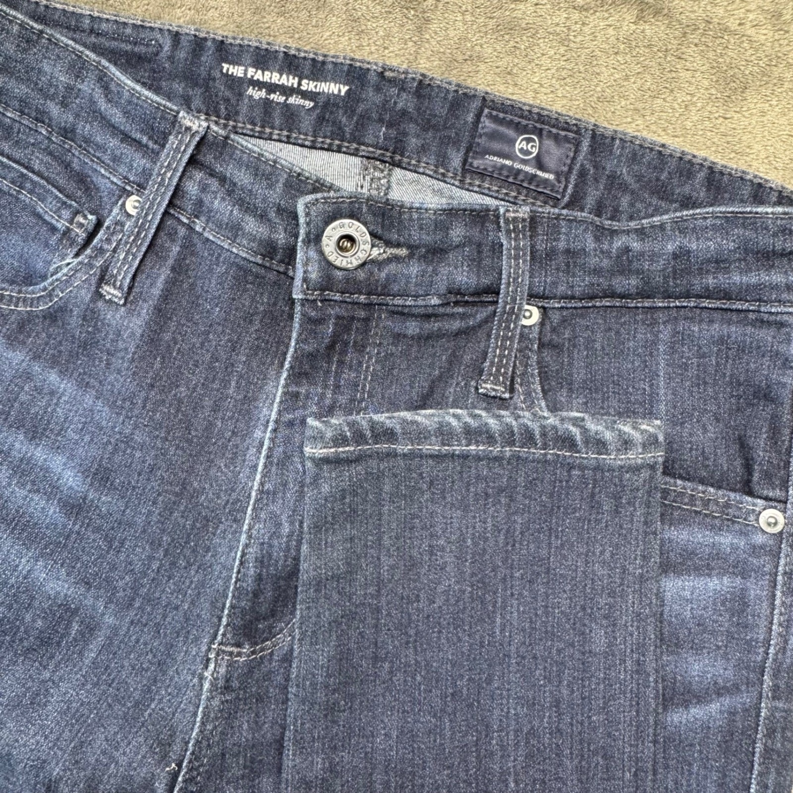 AG Adriano Goldschmied Farrah High Rise Skinny Jeans Dark Wash Women's 27R