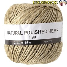 Natural Hemp Twine 80lb Polished Craft String Jewelry Macrame DIY Projects New