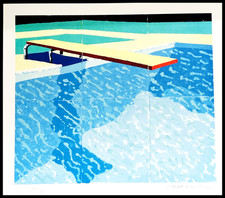 David Hockney Lithographie COA Original Sign. . Nummeriert mit Bleistift