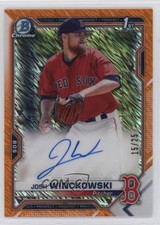 2021 Bowman Chrome Orange Shimmer Refractor 15/25 Josh Winckowski Auto s3g
