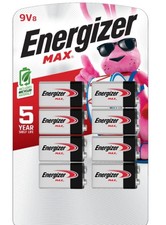 Energizer Alkaline Max 9-V Batteries 8 Pack NEW EXP 12/2030 