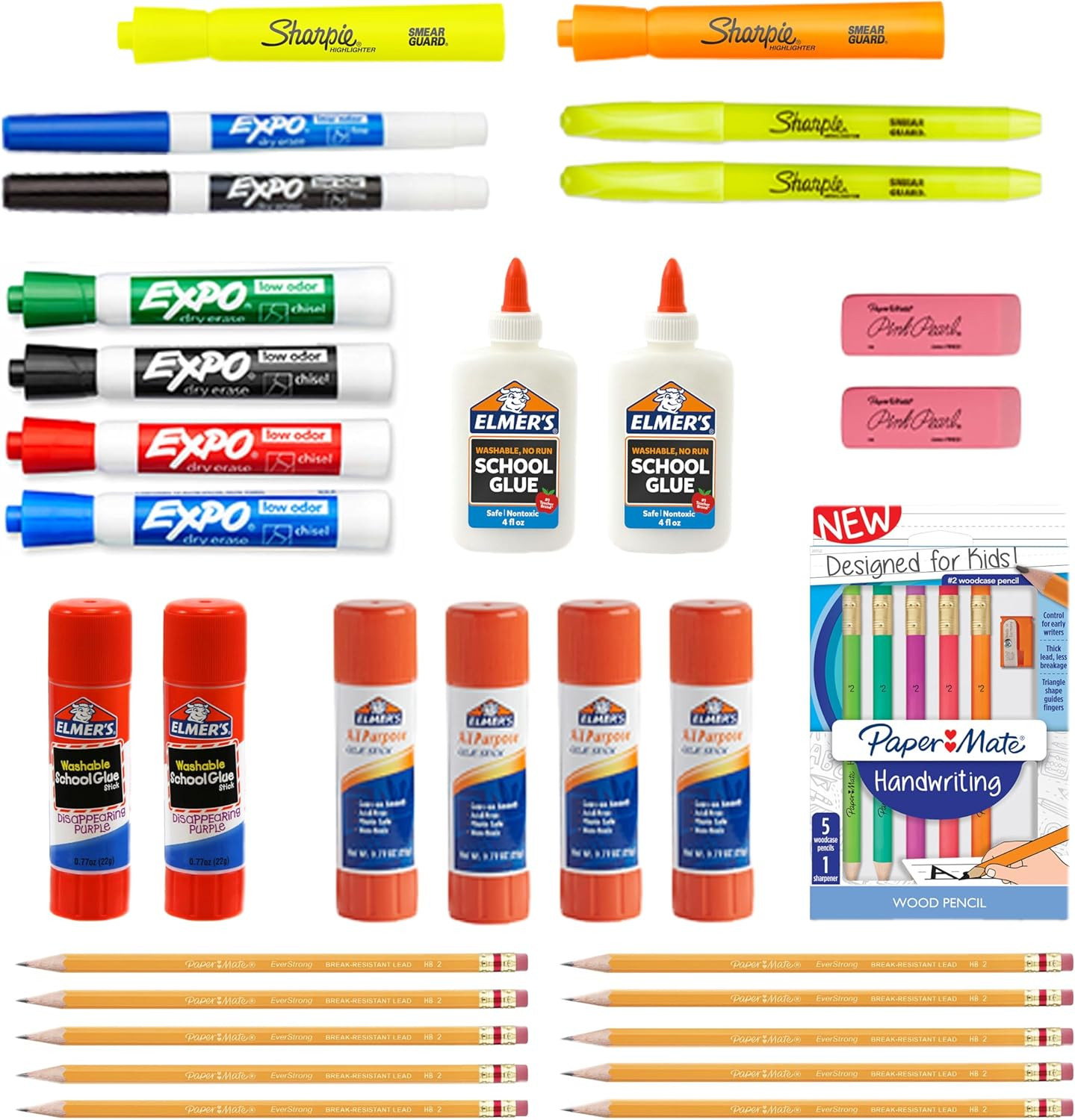 School Supplies Variety Pack, My First All in One Pack, Expo, Paper Mate, Elmer&rsquo;