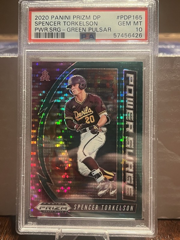 2020 Panini Prizm Draft Picks Baseball Spencer Torkelson Green Pulsar PSA 10 RC