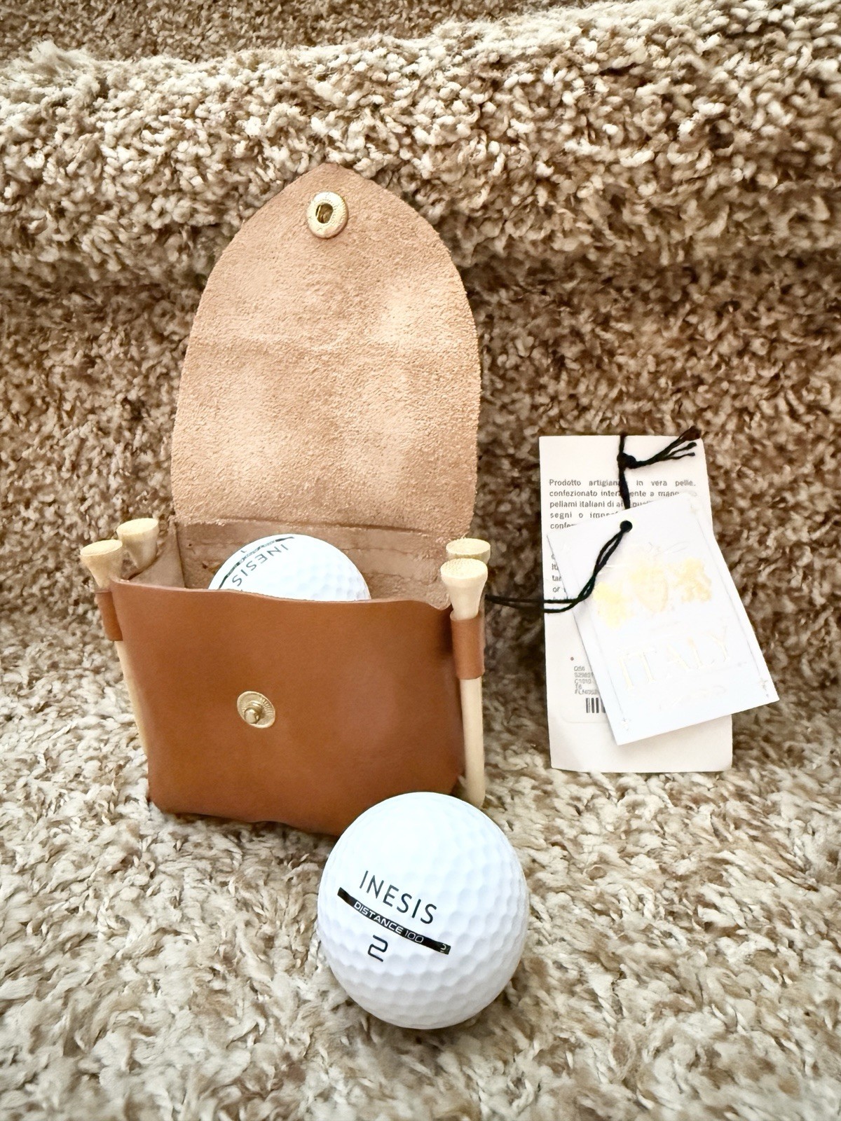 Ball Holder Pouch With Belt Clip，handmade In Italy