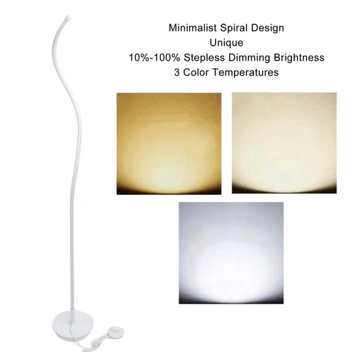 LED Spiral Floor Lamp With Remote 3 Color Temperature 10‑100% Brightness Str - Picture 12 of 22