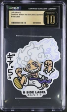 CGC PRISTINE 10 LUFFY (GEAR 5) B-SIDE LABEL ONE PIECE STICKERS 2023 JAPAN ORIG.