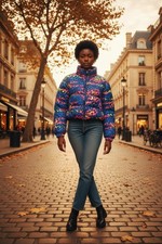Colourful Winter Puffer Jacket. Short. Women And Girls L & XL Warm Trendy Style