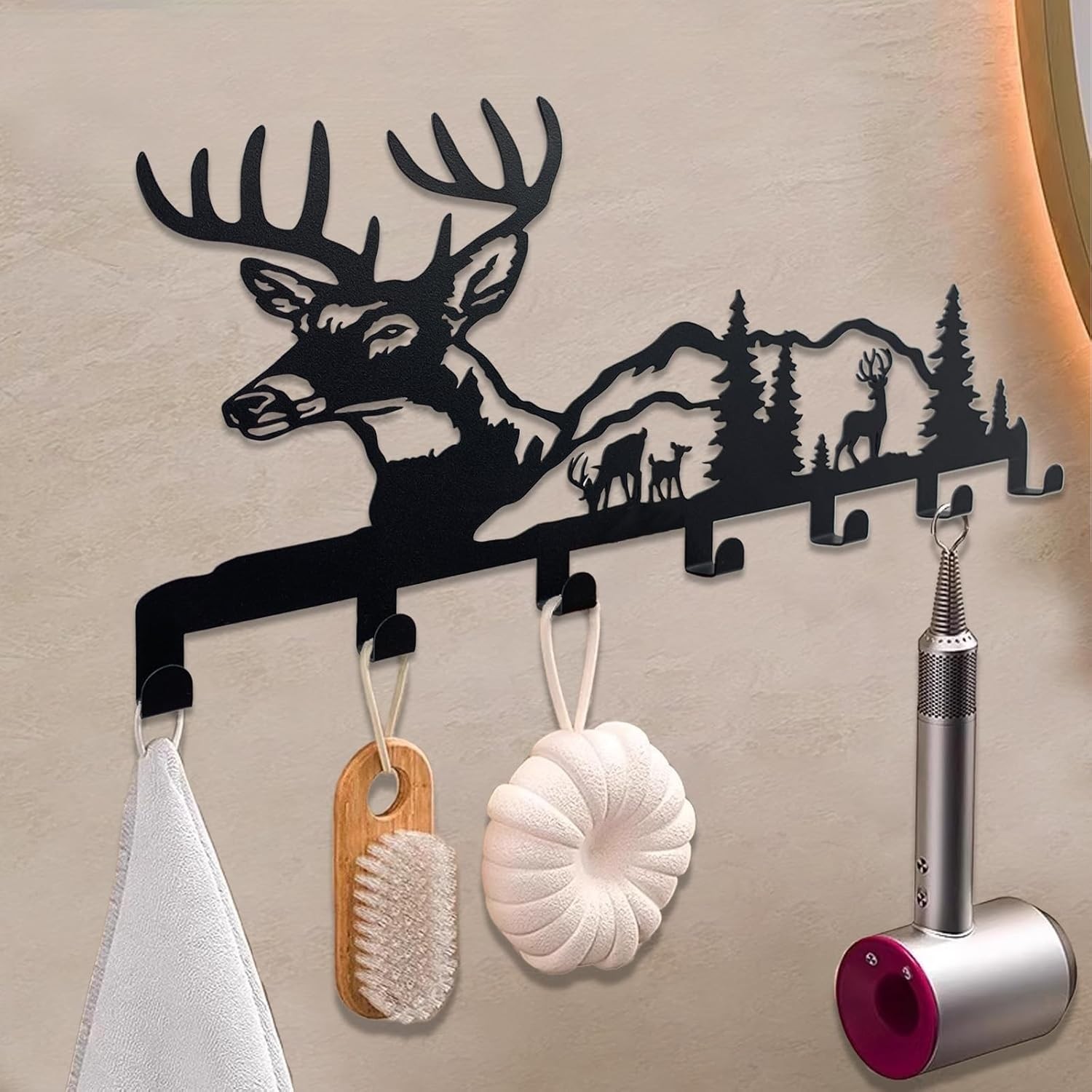 Key Holder For Wall Decorative Metal Organizer Mount Hanging Rack With 7 Hooks..