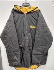 Vintage Nike Team NFL Pittsburgh Steelers 2XL Hooded Quilted Jacket