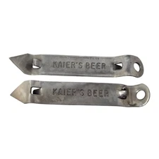 Vintage Kaier's Beer Metal Can Opener 3" Mahanoy City PA Lot Of 2