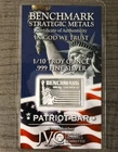 1/10 oz Silver Benchmark Strategic Metals 1/10 oz .999 Fine Silver Bar
