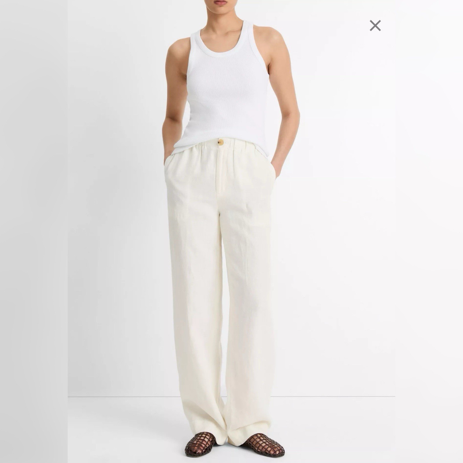 Vince Hemp Low-Rise Utility Pants 16 White NWOT $298